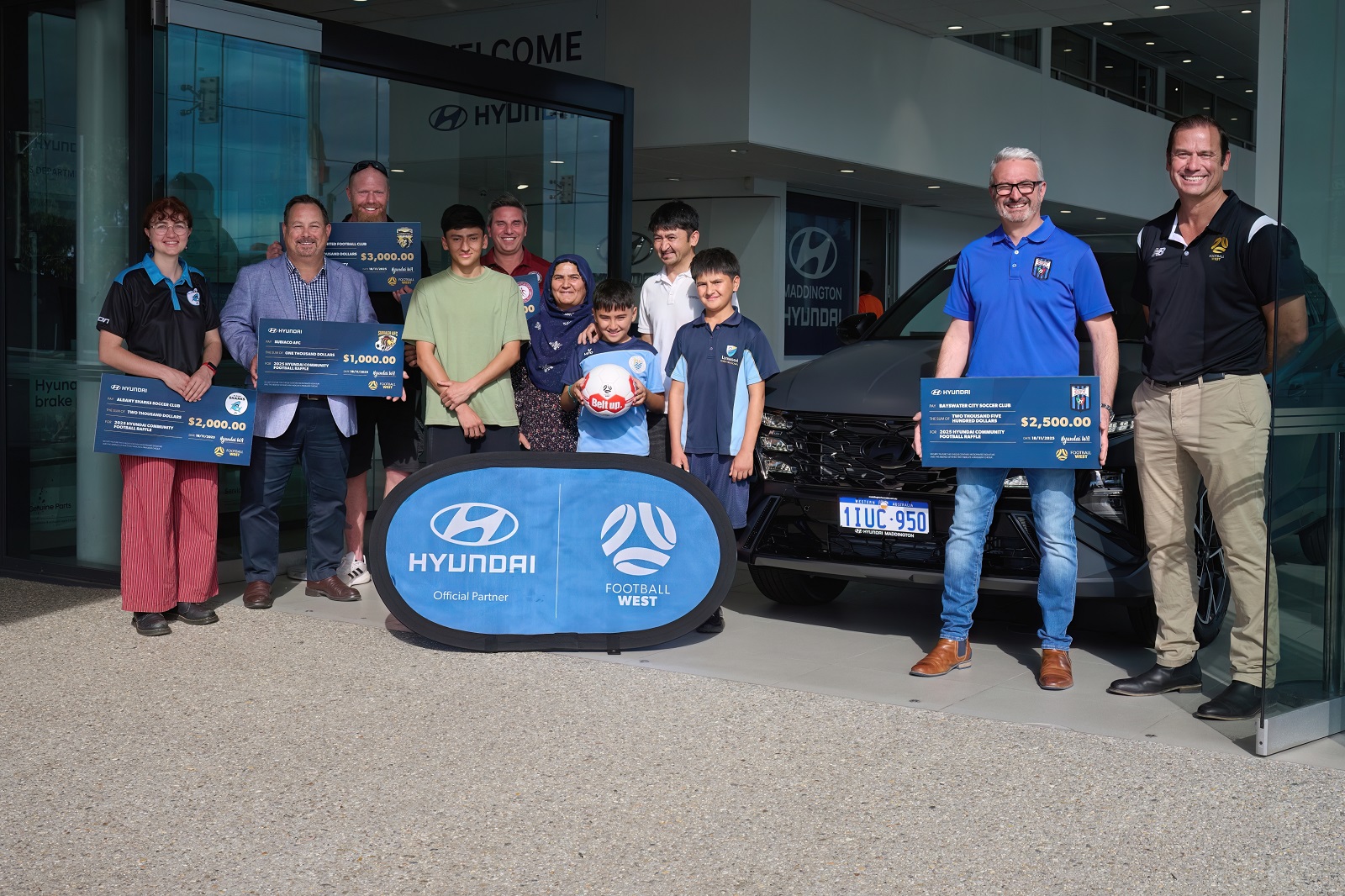 Hyundai Community Football Raffle Micahel Beros Jamie Harnwell