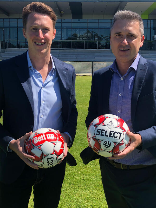 Football West CEO James Curtis and City of Albany CEO Andrew Sharpe