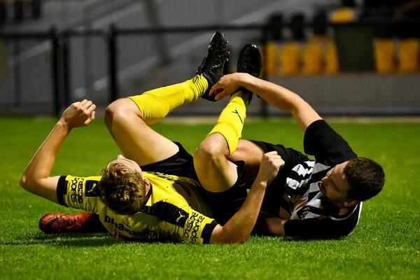 Action from Swan United's 3-1 win at Forrestfield United. Photo by Cat Bryant Photography