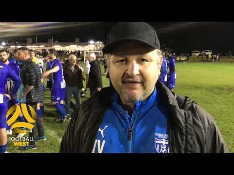 Floreat Athena coach Vas Vujacic after Men's State Cup win over ECU