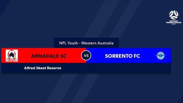 Football West NPL WA U20's Round 3, Armadale Soccer Club Inc. vs Sorrento Football Club